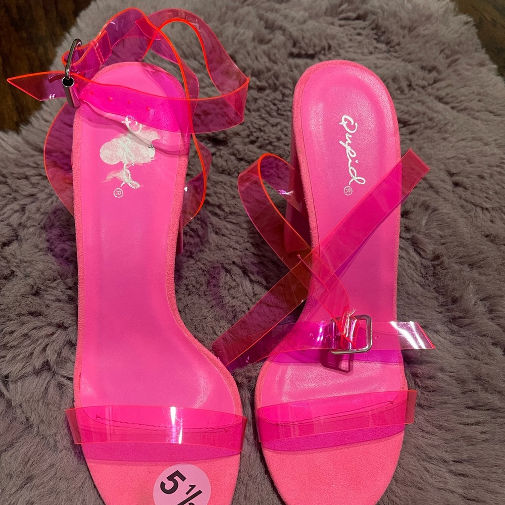Neon pink heels